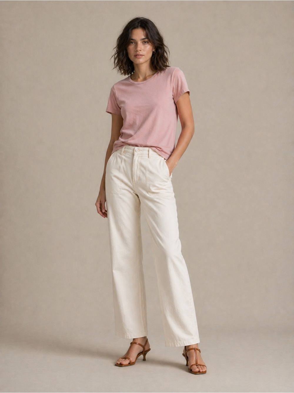 COS Classic Crew Neck T-Shirt | Dusty Rose Pink | Size XS | Premium Cotton